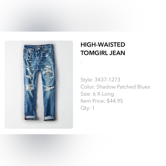 Cute/ flattering American Eagle jeans. Only selling because they are too small. - Picture 2 of 5